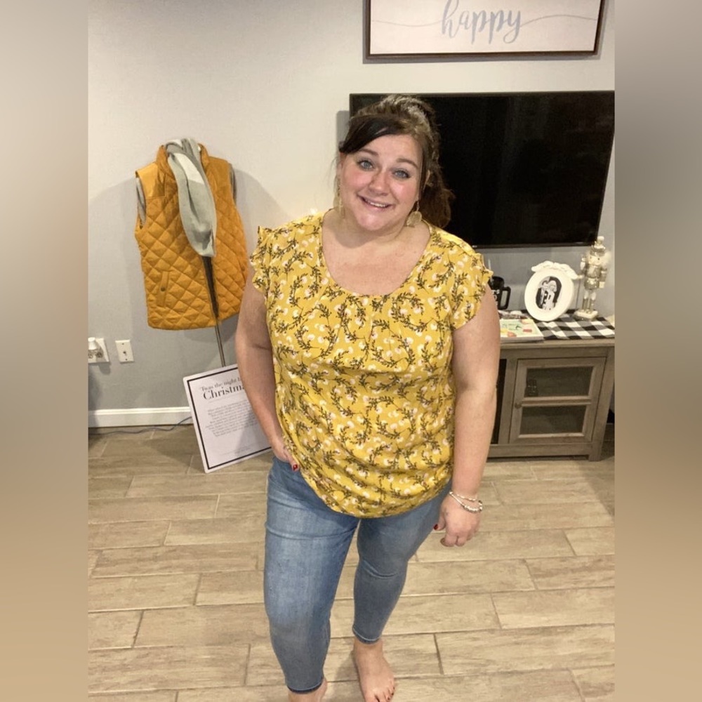 Mustard Floral Blouse